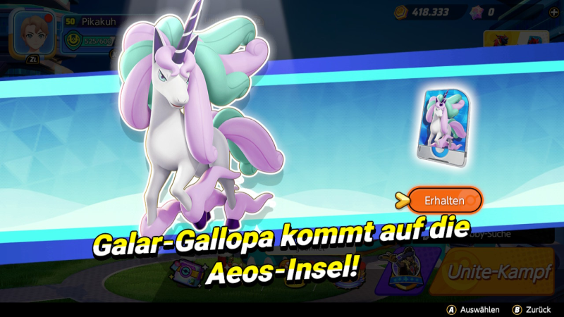 Pokémon Unite: Galar-Gallopa ist erschienen - PikaExperte.de